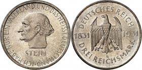 WEIMARER REPUBLIK | diverse
3 Mark 1931 A. 15.03 g. Freiherr vom Stein. J. 348

Vorzüglich-Stempelglanz