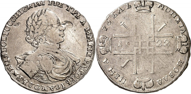 RUSSLAND | GROSSFUERSTENTUM / KAISERREICH
Peter I., 1682 / 1689 - 1725. Rubel 1...