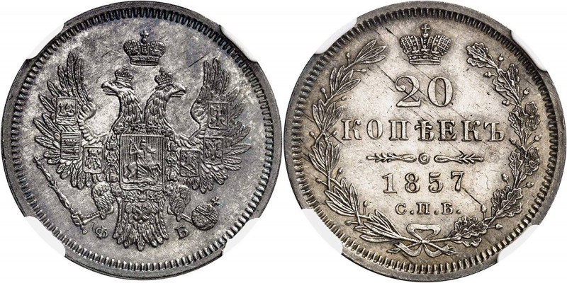 RUSSLAND | GROSSFUERSTENTUM / KAISERREICH
Alexander II., 1855 - 1881. 20 Kopeke...