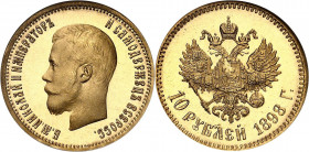 RUSSLAND | GROSSFUERSTENTUM / KAISERREICH
Nikolaus II., 1894 - 1917. 10 Rubel 1898, АГ St. Petersburg. In US-Plastikholder der NGC mit der Bewertung ...