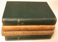 MITTELALTERLICHE UND NEUZEITLICHE NUMISMATIK. HÖFKEN, R. von. Archiv für Bracteatenkunde. Wien 1886-1906. 4 Bände mit zusammen 1535 S., 60 Tf. und vie...