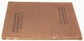 AUKTIONSKATALOGE UND VERKAUFSLISTEN. RIECHMANN & CO, Halle. Lager-Katalog I der Antikenabteilung, Mai 1921: Griechen, Römer und Byzantiner. (4), 120 S...