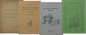 Lot de 5 ouvrages sur les jetons
1- Corpus de jetons armoriés de personnages français, Docteur Pierre Corre, tome 1, Paris 1980 ; 2- Jetons et médail...