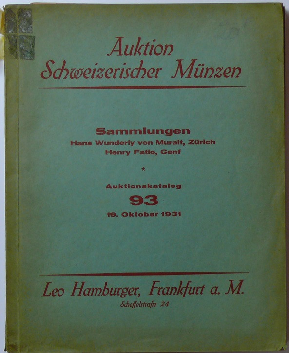 Sammlungen Hans Wunderly Von Muralt - 1931 - Edition Originale
Catalogue de la ...