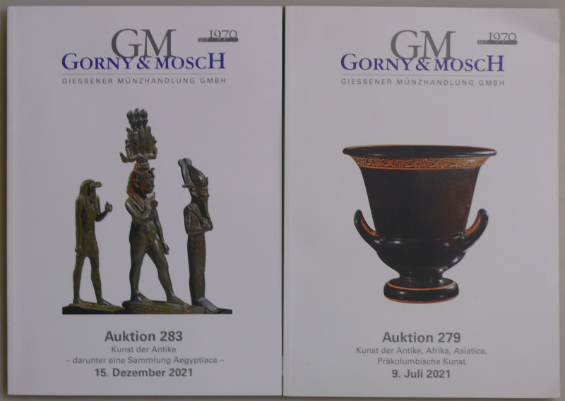Lot de 2 catalogues de vente d'archéologie - Gorny & Mosch - 9 juillet et 15 déc...