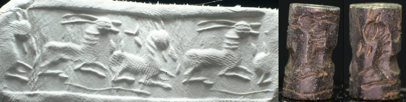 Moyen-Orient - Sceau cylindre en pierre (Animaux couchés) - 1000 / 500 av. J.-C....