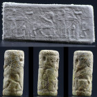 Moyen-Orient - Assyrie - Sceau cylindre en pierre (700 / 600 av. J.-C.
Sceau en pierre blanche, représentant des archers et des animaux. Dimensions :...