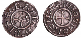 Charles II Le Chauve (840-877) - Denier (Mouzon)
A/ + GRATIA D-RI Monogramme.
R/+ MOSMO MOMOT Croix.
TTB
Prou.171-MG.696-Dep.670
 Ar ; 1.45 gr ; ...