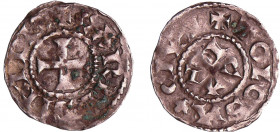 Charles II Le Chauve (840-877) - Denier (Toulouse)
A/ + CARLVS IMP R Croix.
R/ TOLOSA + CIVI Monogramme carolingien.
TTB
Nou.251A-Prou.821
 Ar ; ...