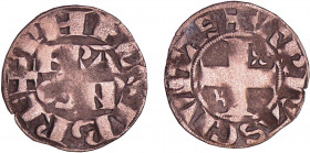 Philippe II Auguste (1180-1223) - Denier d'Arras - 1er type
A/ PHIL (lis) IP' REX dans le champ, FRA OCN sur deux lignes. 
R/ + ARRAS CIVIS. Croix. ...