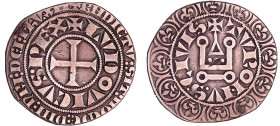 Louis IX (1245-1270) - Gros tournois (1266-1270)
A/ + LVDOVICVS REX, légende extérieure : + BNDICTV: SIT: NOmE: DNI: nRI: DEI: IhV. XPI Croix. 
R/ +...