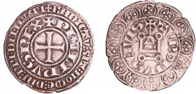 Philippe III (1270-1285) - Gros tournois
A/ BNDICTV: SIT: NOmE: DNI: nRI: DEI: IhV. XPI. intérieur : PhILIPVS•REX. Croix. 
R/ + TVRONV• S• CIVIS. Ch...