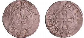 Philippe III (1270-1285) - Toulousain
A/ PHILIPVS REX. Fleur de lis.
R/ TO LA CI VI. Croix fleurdelisée.
TTB
Dy.203-C192-L.209
 Ar ; 1.09 gr ; 20...