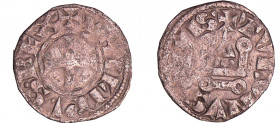 Philippe III (1270-1285) - Obole tournois
A/ + PHILIPVS REX. Croix. 
R/ + TVRONVS CIVIS. Châlet tournois.
TB
Dy.205-C-L.208
 Ar ; 0.51 gr ; 15 mm...