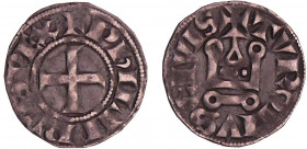 Philippe IV (1285-1314) - Denier tournois à l'O rond
A/ + PHILIPPVS REX. Croix. 
R/ + TVRONVS CIVIS. Châtel tournois. 
SUP
Dy.223-C.224-L.228
 Ar...