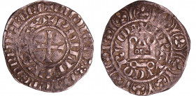 Philippe VI (1328-1350) - Maille blanche - (2 mai 1328)
A/ + PHILIPPVS REX. Croix. 
R/ + FRANCORVM. Châtel tournois.
TTB
Dy.259-C.296-L.263
 Ar ;...