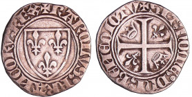 Charles VI (1380-1422) - Blanc guénar - Saint Quentin
A/ + KAROLVS FRANCORV REX. Ecu de France. 
R/ + SIT NOME DNI BENEDICTV. Croix cantonnée de deu...