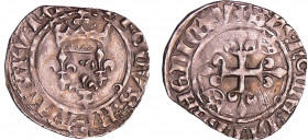 Charles VI (1380-1422) - Gros florette - 1ère émission (10 mai 1417) Anger
A/ + KAROLVS: FRANCORV: REX. Trois lis posés sous une couronne trèflée. 
...