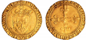 Louis XII (1498-1514) - Ecu d'or au soleil - Saint-Lô
A/ (lis couronné) LVDOVICVS: DEI: GRACIA: FRANCORV: REX: Ecu de France couronné sous un soleil....