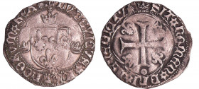 Louis XII (1498-1514) - Grand blanc à la couronne (25 avril 1498) - Dijon
A/ + LVDOVICVS* FRANCORVM* REX. Ecu de France entre trois couronnelles dans...