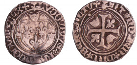 Louis XII (1498-1514) - Grand blanc à la couronne (25 avril 1498) - Saint-Lô
A/ + LVDOVICVS* FRANCORVM* REX. Ecu de France entre trois couronnelles d...