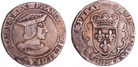 François 1er (1515-1547) - Teston - 3ème type - Montpellier
A/ FRANCISCVS I D G FRANCORVM REX. Buste du roi à droite coiffé d'une couronne ouverte su...