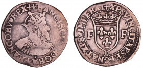 François 1er (1515-1547) - Teston - 13ème type - B (Rouen)
A/ + FRANCISCVS: I: D: GRA: FRANCOV:(cœur). REX. Buste de François 1er à droite, barbu et ...