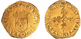 Henri III (1574-1589) - Ecu d'or - 2ème type - 1578 I (Limoges)
A/ * HENRICVS III D G FRAN ET POL REX Ecu de France couronné. 
R/ CHRISTV REN VINCIT...