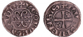 Bourgogne - Hugues IV - Denier (Dijon)
Hugues IV (1218-1272). A/ VGO BVRGVNDIE Dans le champ DVX entre deux traits sur une anille.
R/ + DIVIONENSIS ...