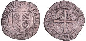 Bourgogne - Jean Sans Peur - Grand blanc (Auxonne)
Jean Sans Peur (1404-1419). A/ IOHANES DVX BVRGVNDIE. Ecu écartelé de Bourgogne. 
R/ SIT NOME DNI...