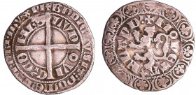 Flandre - Louis de Male - Gros au lion
Louis II de Male (1346-1384). A/ MONETA FLANDR'. Lion. Bordure formée par douze feuilles et un lion. 
R/ LVDO...