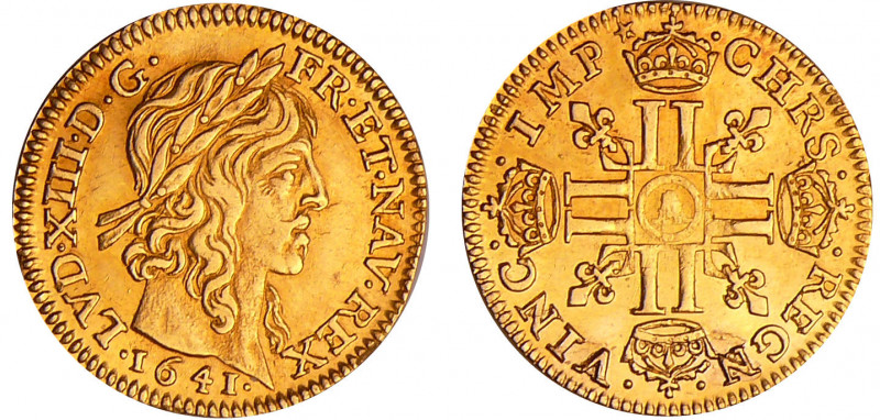 Louis XIII (1610-1643) - ½ louis d’or à la mèche mi-longue - 1641 A (Paris)
TTB...