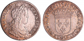 Louis XIV (1643-1715) - ¼ d’écu à la mèche longue - 1653 B (Rouen)
SUP+
L4L.165-Ga.140
 Ar ; 6.78 gr ; 28 mm