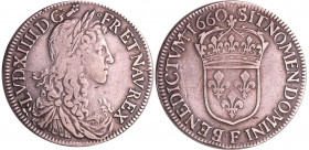Louis XIV (1643-1715) - ½ écu au buste juvénile, 1er type - 1660 F (Angers)
TB+
L4L.195-Ga.173
 Ar ; 13.51 gr ; 33 mm