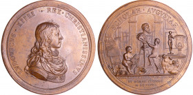 Louis XIV (1643-1715) - Médaille - Fondation de l'académie royale de peinture et de sculpture, à Paris et à Rome 1647. Par F. Molart.
SPL
 Br ; 95.8...