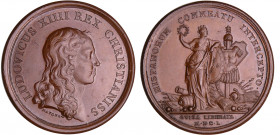 Louis XIV (1643-1715) - Médaille - La levée du siège de Guise 1650, par Mauger
SPL
Médailles sur le régne de Louis XIV, 30
 Br ; 27.55 gr ; 41 mm
...
