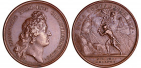Louis XIV (1643-1715) - Médaille - Prise de Dôle 1668, par Mauger
SPL
Médailles sur le régne de Louis XIV, 105
 Br ; 32.94 gr ; 41 mm
Frappe origi...