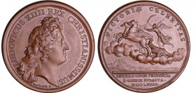 Louis XIV (1643-1715) - Médaille - Conqueste de la Franche-Comté 1668, par Mauger
SPL
Médailles sur le régne de Louis XIV, 106
 Br ; 33.69 gr ; 41 ...