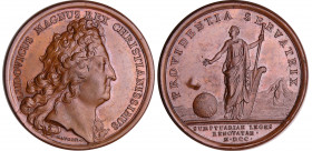 Louis XIV (1643-1715) - Médaille - Edit contre le luxe 1700, par Mauger
SPL
Médailles sur le régne de Louis XIV, 282
 Br ; 27.17 gr ; 41 mm
Frappe...