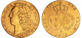 Louis XV (1715-1774) - Double louis d’or au bandeau - 1744 L (Bayonne)
TTB
L4L.491-Ga.346
 Au ; 15.09 gr ; 27 mm