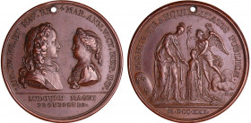 Louis XV (1715-1774) - Médaille, projet de mariage avec Marie-Anne-Victoire infante d'Espagne, par Jean Blanc et Jean Duvivier 1721, Paris
SUP
Nocq ...