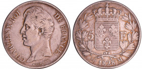 Charles X (1824-1830) - 5 francs 2ème type 1828 M (Toulouse)
TB
Ga.644-F.311
 Ar ; 24.54 gr ; 37 mm