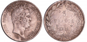 Louis-Philippe Ier (1830-1848) - 5 francs tête nue tranche en creux 1831 MA (Marseille)
TTB
Ga.676-F.315
 Ar ; 24.69 gr ; 37 mm
Traces de corrossi...