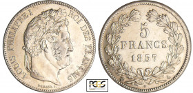 Louis-Philippe Ier (1830-1848) - 5 francs tête laurée 2ème type 1837 A (Paris)
PCGS AU 55
Ga.678-F.324
 Ar ; 24.94 gr ; 37 mm
PCGS #31746942.