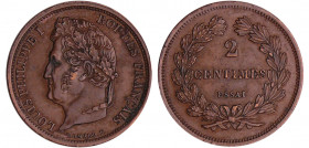Louis-Philippe Ier (1830-1848) - 2 centimes (1830) Essai
SUP
Maz.1094
 Br ; 4.64 gr ; 22 mm