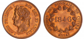 Louis-Philippe Ier (1830-1848) - Essai au module de la 5 centimes 1846
SPL
Ga.146-Maz.1150
 Br ; 7.60 gr ; 27 mm