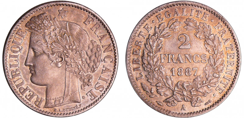 Troisième république (1871-1940) - 2 francs Cérès avec légende 1887 A (Paris)
S...