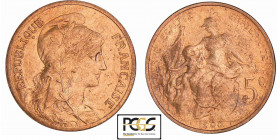 Troisième république (1871-1940) - 5 centimes Dupuis 1900
PCGS MS 64 RB
Ga.165-F.119
 Br ; 5.03 gr ; 25 mm