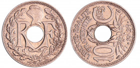 Troisième république (1871-1940) - 10 centimes Lindauer maillechort 1939
SPL
Ga.287-F.139
 Maillechort ; 3.02 gr ; 21 mm
Coin décalé de 90 degré....