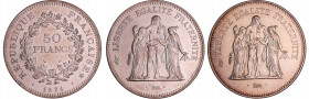 Cinquième république (1959- ) - 50 francs Hercule 1974 avec l'avers de la 20 francs
SPL
Ga.881-F.
 Ar ; 30.24 gr ; 41 mm
Vendue avec une 1974 norm...